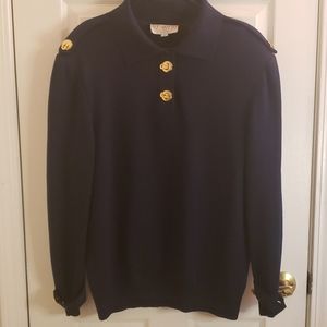 St. John Collection Dark Navy Blue Sweater Size Large